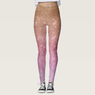 Rose Gold Pink Purple Sparkle  Leggings