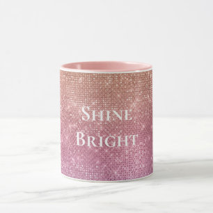 Rose Gold Pink Purple Sparkle Mug