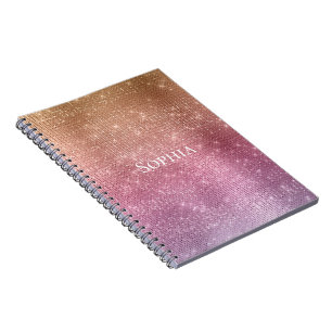 Rose Gold Pink Purple Sparkle  Notebook