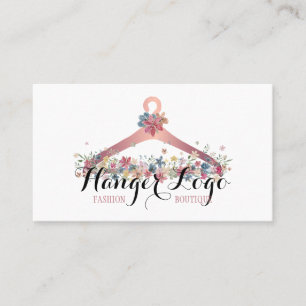 Rose Gold Pink Seamstress Tailor Floral Hanger Business Card