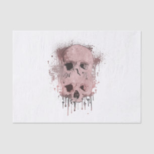 Rose Gold Pink Skull Drip Ink Graphic Party Tissue Paper