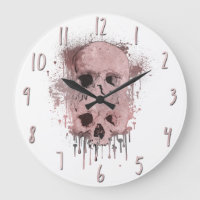 Rose Gold Pink Skull Drip Ink Splatter Graphic