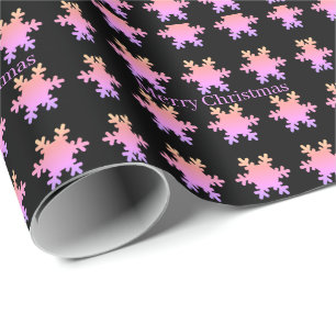 Rose Gold Pink Snowflake Patterns Merry Christmas  Wrapping Paper