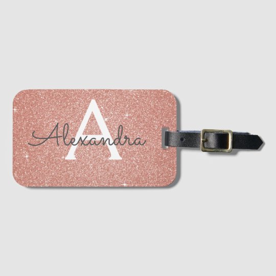 rose gold luggage tag