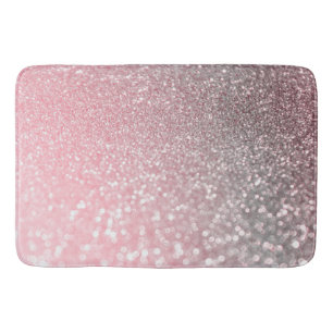 Rose Gold Pink Sparkle Luxury Trendy Glitter Bath Mat