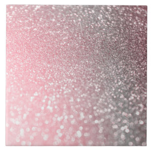 Rose Gold Pink Sparkle Luxury Trendy Glitter Tile