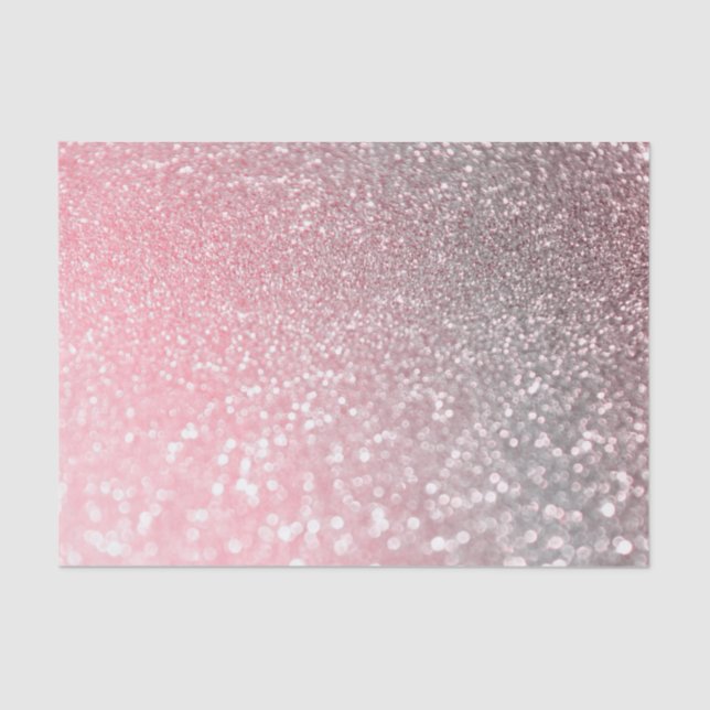 Rose Gold Pink Sparkle Luxury Trendy Glitter Tissue Paper (Front)