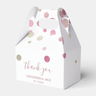 Rose Gold Pink Wedding Faux Foil Glitter Favour Box