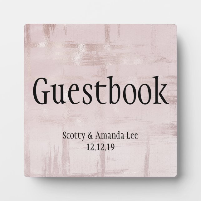 Rose Gold & Pink Wedding Table Plaque (Front)