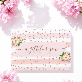 Rose Gold Pink White Business Gift Certificate