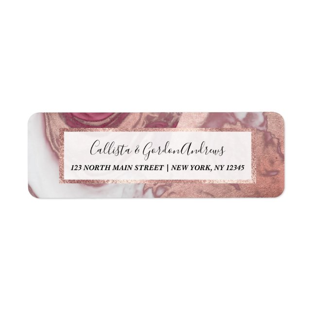Rose Gold Pink White Painted Girly Abstract Marble (Front)
