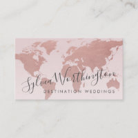 Rose Gold Pink World Map Travel