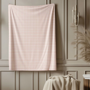 Rose Gold Plaid Blanket for Cozy Home Decor