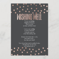 Rose Gold Polka Dots Charcoal Black Wishing Well
