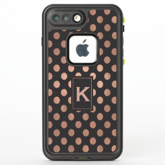 Rose Gold Polka Dots LifeProof iPhone 7 Pus Case