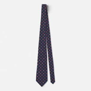 Rose Gold Polka Dots on Navy Background Tie