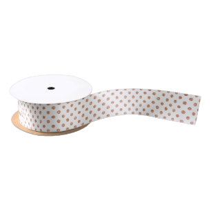 Rose-gold Polkadots Pattern Satin Ribbon