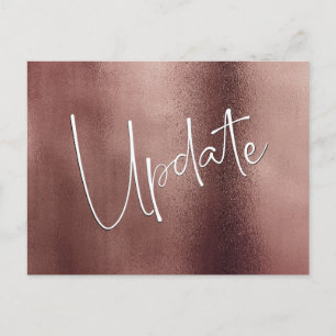 Rose Gold Postponed Wedding Update Announcement Postcard