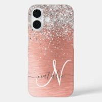 Rose Gold Pretty Girly Silver Glitter Sparkly