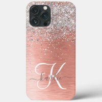 Rose Gold Pretty Girly Silver Glitter Sparkly
