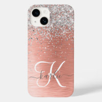 Rose Gold Pretty Girly Silver Glitter Sparkly