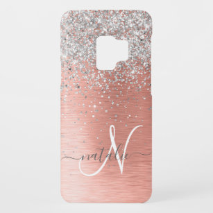Rose Gold Pretty Girly Silver Glitter Sparkly Case-Mate Samsung Galaxy S9 Case