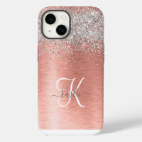 Rose Gold Pretty Girly Silver Glitter Sparkly