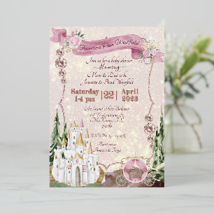  Rose Gold Princess Invitation 