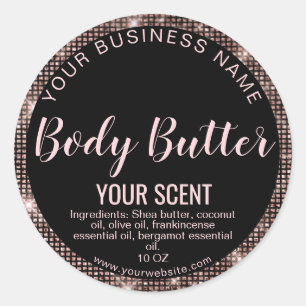 rose gold product label body butter