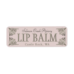 Rose Gold Product Label with Metallic Gold Emblem