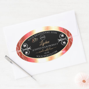 Rose Gold Product Labels Diamonds Black with Logo
