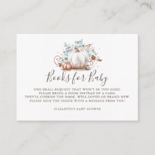 Rose Gold Pumpkin   Books for Baby Baby Shower Enclosure Card