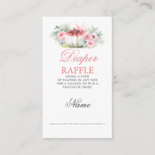 Rose Gold Pumpkin Fall Baby Shower Diaper Raffle Enclosure Card