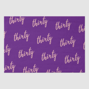 Rose Gold Purple Birthday Party Glitter "Thirty" Tissue Paper
