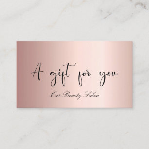 Rose gold qr code business gift certificate card