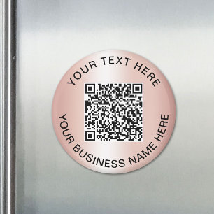 Rose Gold QR Code Business Promo Magnet