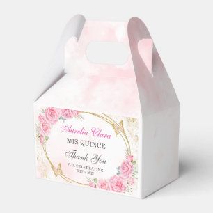 Rose Gold Quinceanera Miss Quince 15 Anos Birthday Favour Box