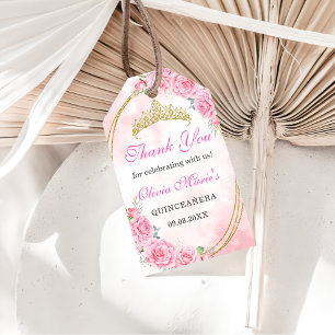 Rose Gold Quinceanera Miss Quince 15 Anos Birthday Gift Tags