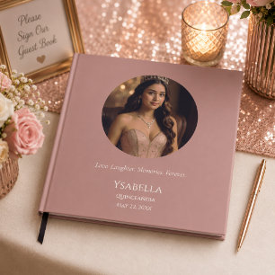 Rose Gold Quinceañera Photo Guest Book