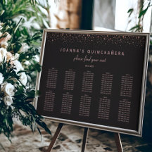 Rose Gold Quinceañera Seating Chart | 10 Tables
