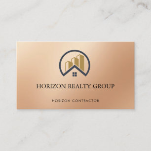  Rose Gold   Red Colour Real Estate Business Card