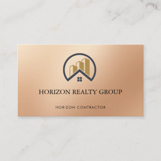  Rose Gold | Red Colour Real Estate Business Card