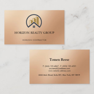 Rose Gold Red Colour Real Estate Business Card