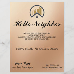 Rose Gold Red Colour Real Estate Flyer