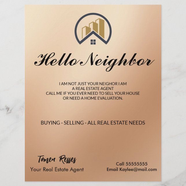  Rose Gold | Red Colour Real Estate Flyer (Front)