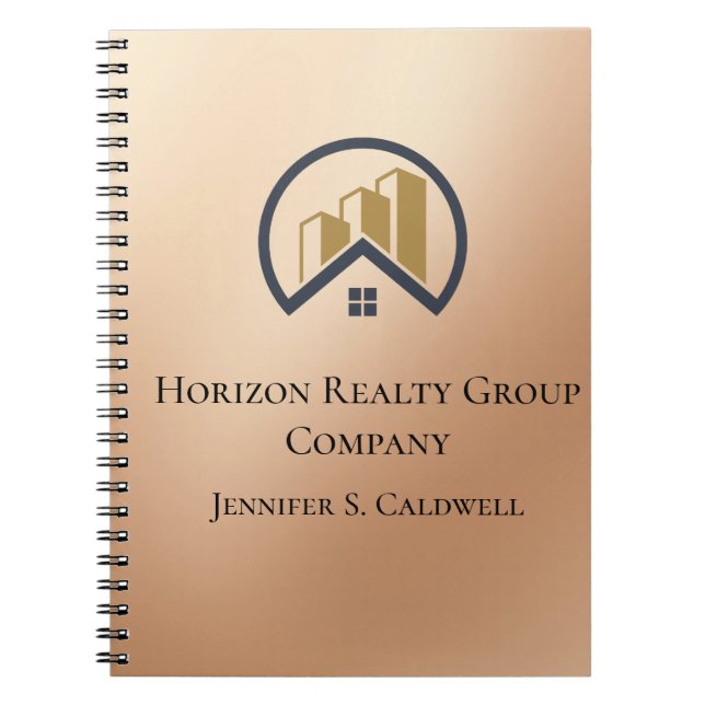 Rose Gold | Red Colour Real Estate Notebook (Front)