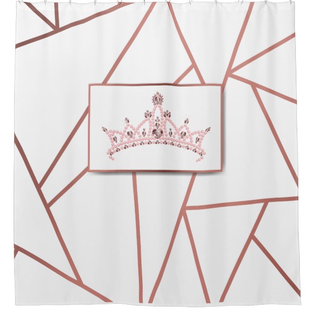 Rose Gold Regal Princess Shower Curtain (Front)