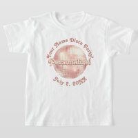 Rose Gold Retro Disco Ball PERSONALIZED T-Shirt