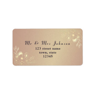Rose Gold Return Address Label