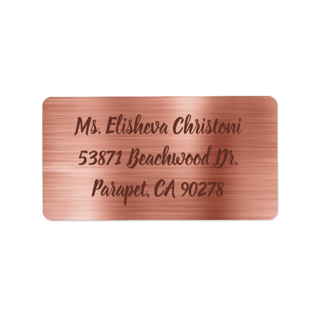 Rose Gold Return Address Labels (Front)
